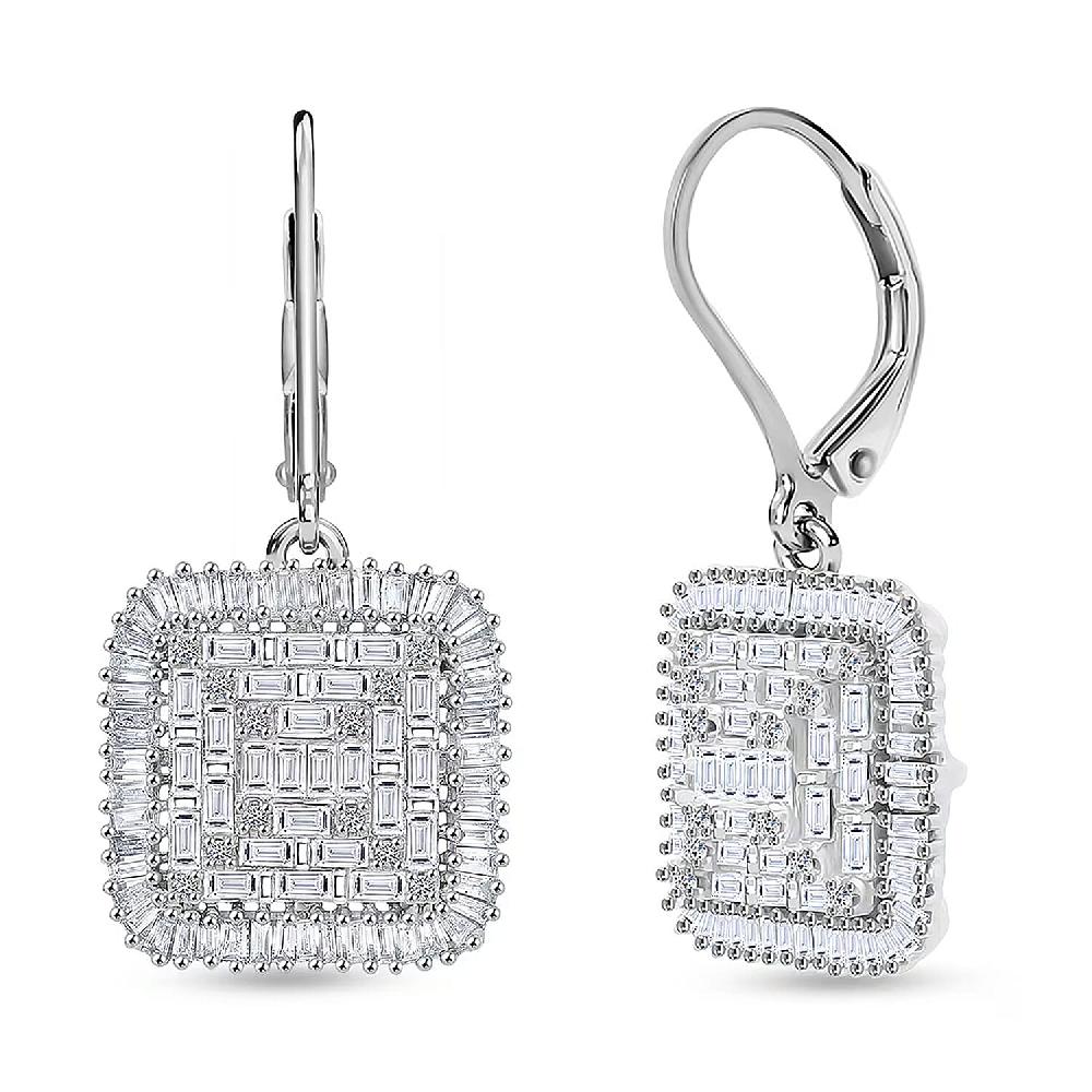 shop lc Luxuriant Lab Grown Diamond G-H SI 1.50 ctw Earrings in Rhodium Over Sterling Silver