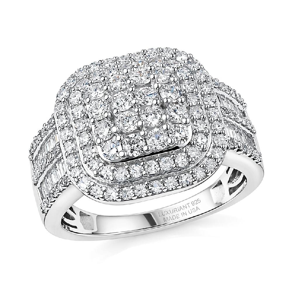 shop lc Luxuriant Lab Grown Diamond G-H SI 1.50 ctw Ring in Rhodium Over Sterling Silver