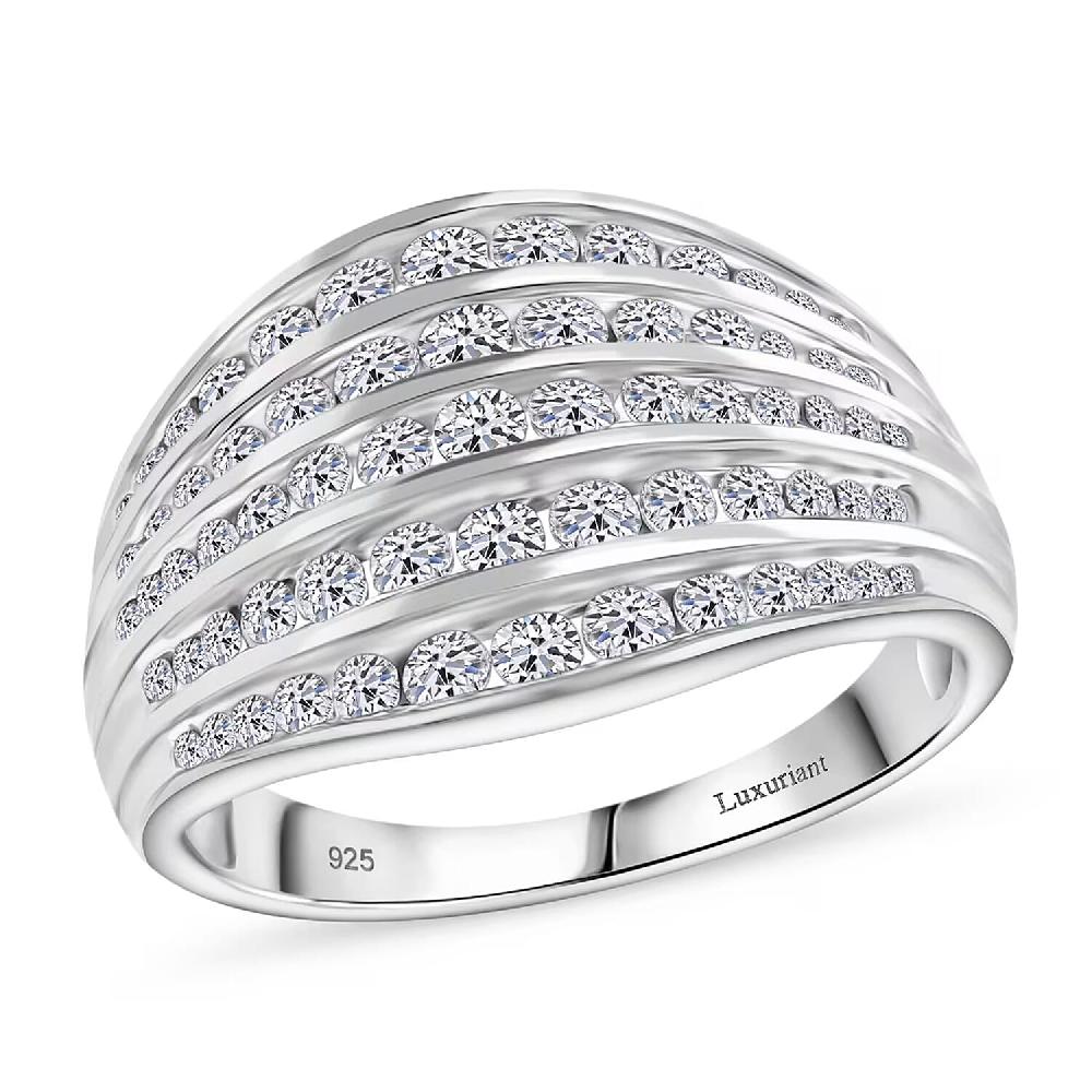 shop lc Luxuriant Lab Grown Diamond G-H SI 1.50 ctw Ring in Platinum Over Sterling Silver