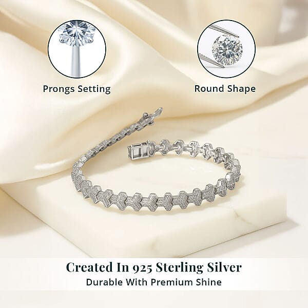 Shop Lc Luxuriant Lab Grown Diamond G-H SI 2.00 Ctw Bracelet In Rhodium Over Sterling Silver (7.25 In)