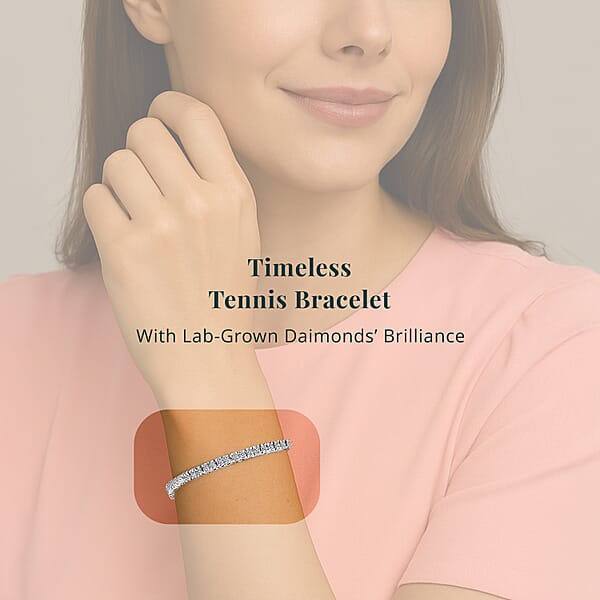 Shop Lc Luxuriant Lab Grown Diamond G-H SI 2.00 Ctw Bracelet In Platinum Over Sterling Silver (7.25 In)