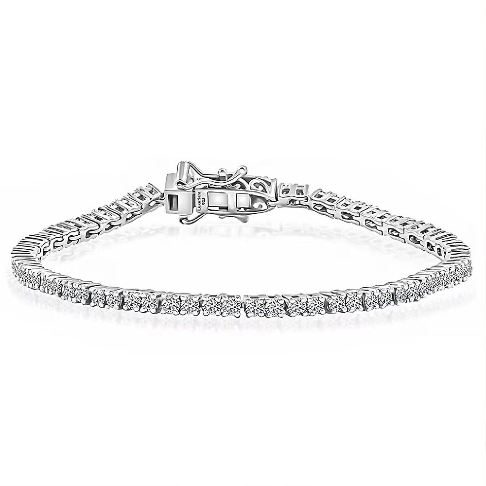shop lc Luxuriant Lab Grown Diamond G-H SI 2.00 ctw Bracelet in Platinum Over Sterling Silver (7.25 In)