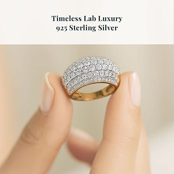 Shop Lc Luxuriant Lab Grown Diamond G-H SI 2.00 Ctw Galaxy Of Stars Ring In 18K Vermeil Yellow Gold Over Sterling Silver