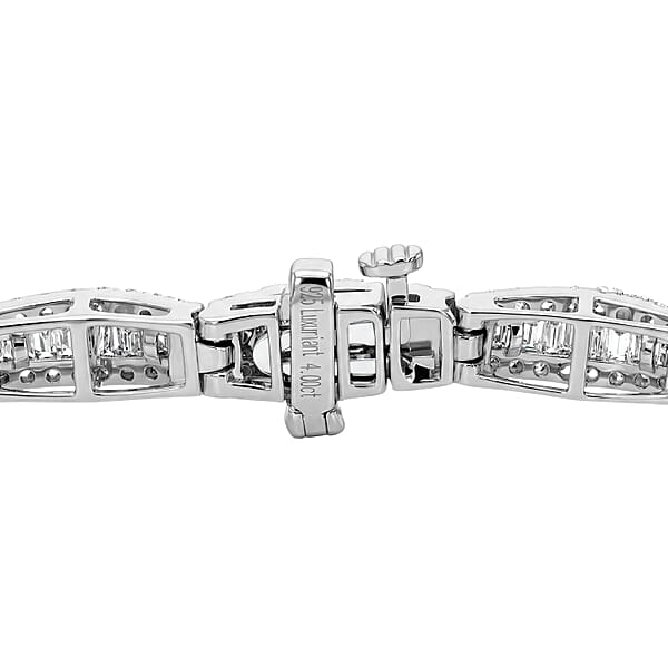 Shop Lc Luxuriant Lab Grown Diamond G-H SI 4.00 Ctw Beaded Bracelet In Rhodium Over Sterling Silver (7.25 In)