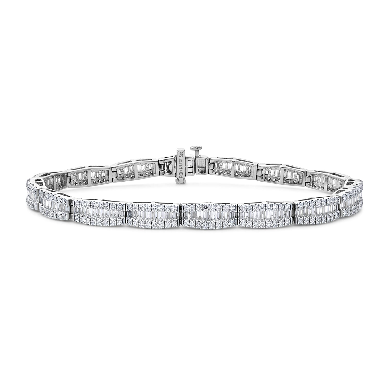 shop lc Luxuriant Lab Grown Diamond G-H SI 4.00 ctw Beaded Bracelet in Rhodium Over Sterling Silver (7.25 In)