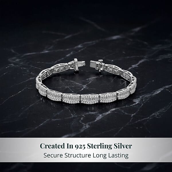 Shop Lc Luxuriant Lab Grown Diamond G-H SI 4.00 Ctw Bracelet In Rhodium Over Sterling Silver (6.50 In)