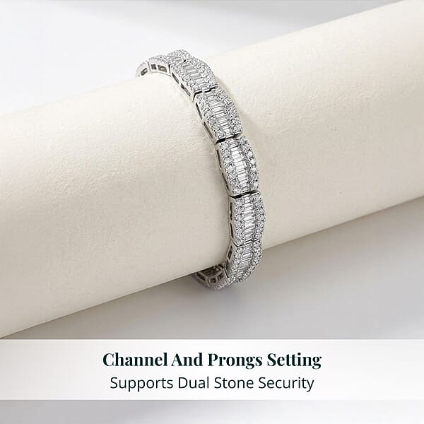 Shop Lc Luxuriant Lab Grown Diamond G-H SI 4.00 Ctw Bracelet In Rhodium Over Sterling Silver (6.50 In)