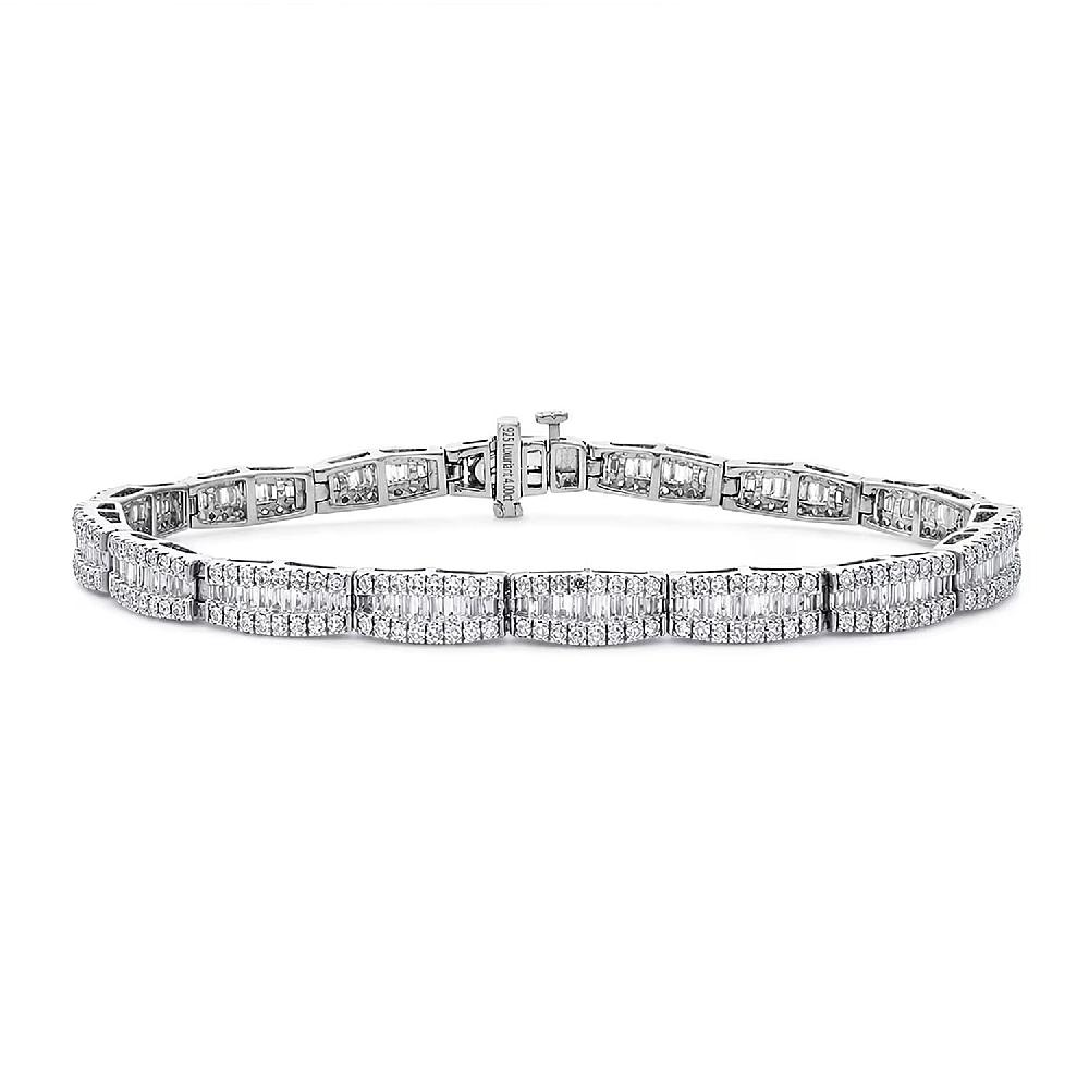 shop lc Luxuriant Lab Grown Diamond G-H SI 4.00 ctw Bracelet in Rhodium Over Sterling Silver (6.50 In)