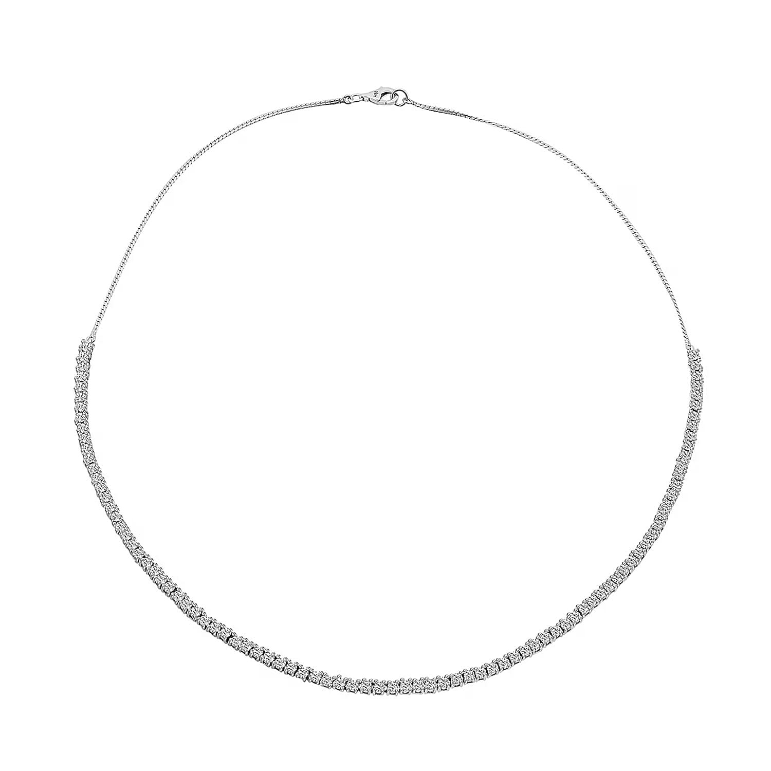 shop lc Luxuriant Lab Grown Diamond G-H SI 4.00 ctw Necklace in Rhodium Over Sterling Silver 18 Inches (Del. In 10-12 Days)