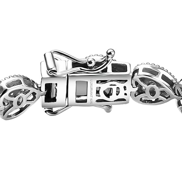 Shop Lc Luxuriant Lab Grown Diamond G-H SI 4.10 Ctw Heartstrings Bracelet In Rhodium Over Sterling Silver (7.25 In)