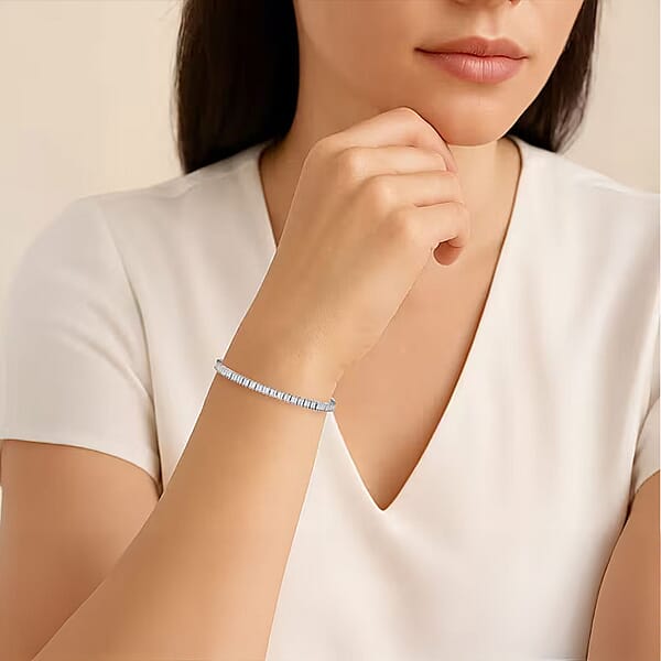 Shop Lc Luxuriant Lab Grown Diamond G-H SI 4.25 Ctw Radiance Tennis Bracelet In Rhodium Over Sterling Silver (7.25 In)