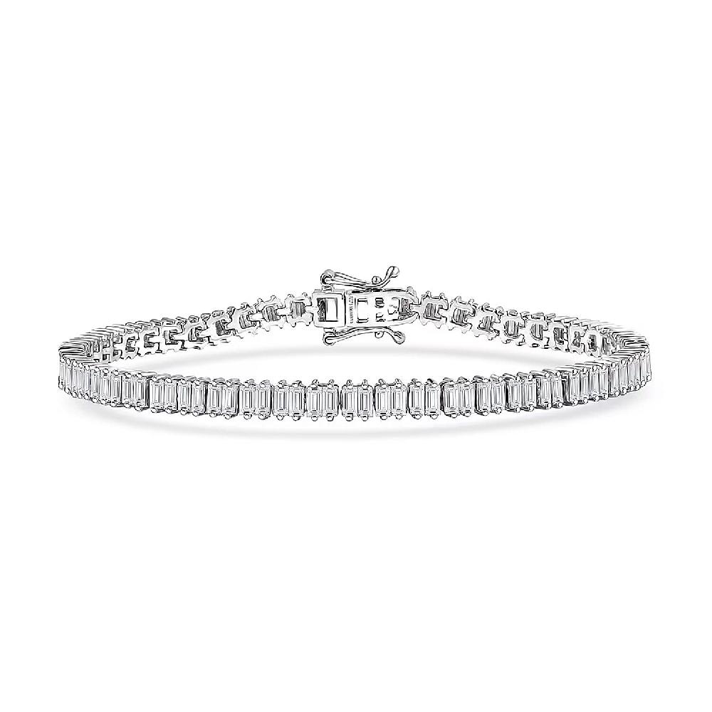 shop lc Luxuriant Lab Grown Diamond G-H SI 4.25 ctw Radiance Tennis Bracelet in Rhodium Over Sterling Silver (7.25 In)