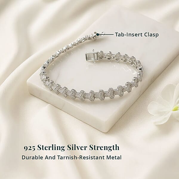 Shop Lc Luxuriant Lab Grown Diamond (G-H SI) Bracelet In Rhodium Over Sterling Silver 2.00 Ctw (8.00 Inches)