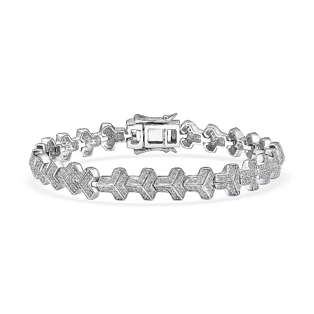 shop lc Luxuriant Lab Grown Diamond (G-H SI) Bracelet in Rhodium Over Sterling Silver 2.00 ctw (8.00 Inches)