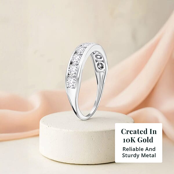 Shop Lc Luxuriant Lab Grown Diamond (G-H SI) Half Eternity Band Ring In 10K White Gold 1.00 Ctw