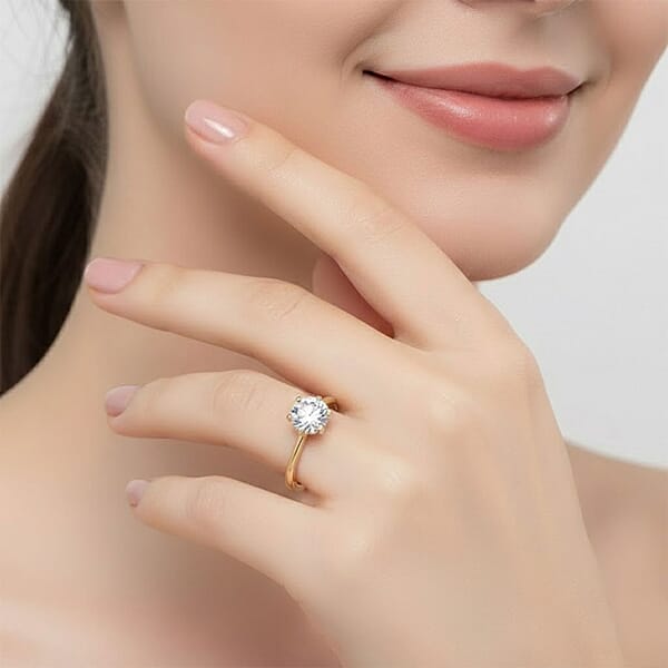 Shop Lc Luxuriant Lab Grown Diamond (G-H SI) Ring In 18K Vermeil YG Over Sterling Silver 1.03 Ctw