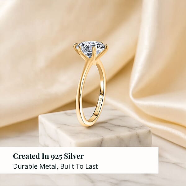 Shop Lc Luxuriant Lab Grown Diamond (G-H SI) Ring In 18K Vermeil YG Over Sterling Silver 1.03 Ctw