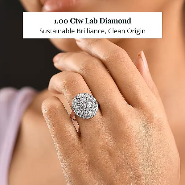 Shop Lc Luxuriant Lab Grown Diamond G-H SI Ring In 18K Vermeil RG Over Sterling Silver 1.00 Ctw