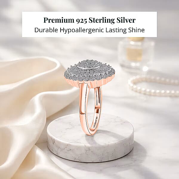 Shop Lc Luxuriant Lab Grown Diamond G-H SI Ring In 18K Vermeil RG Over Sterling Silver 1.00 Ctw