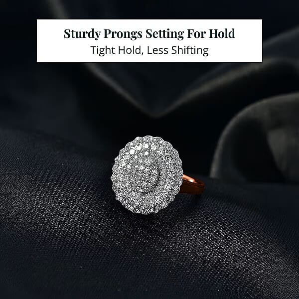 Shop Lc Luxuriant Lab Grown Diamond G-H SI Ring In 18K Vermeil RG Over Sterling Silver 1.00 Ctw