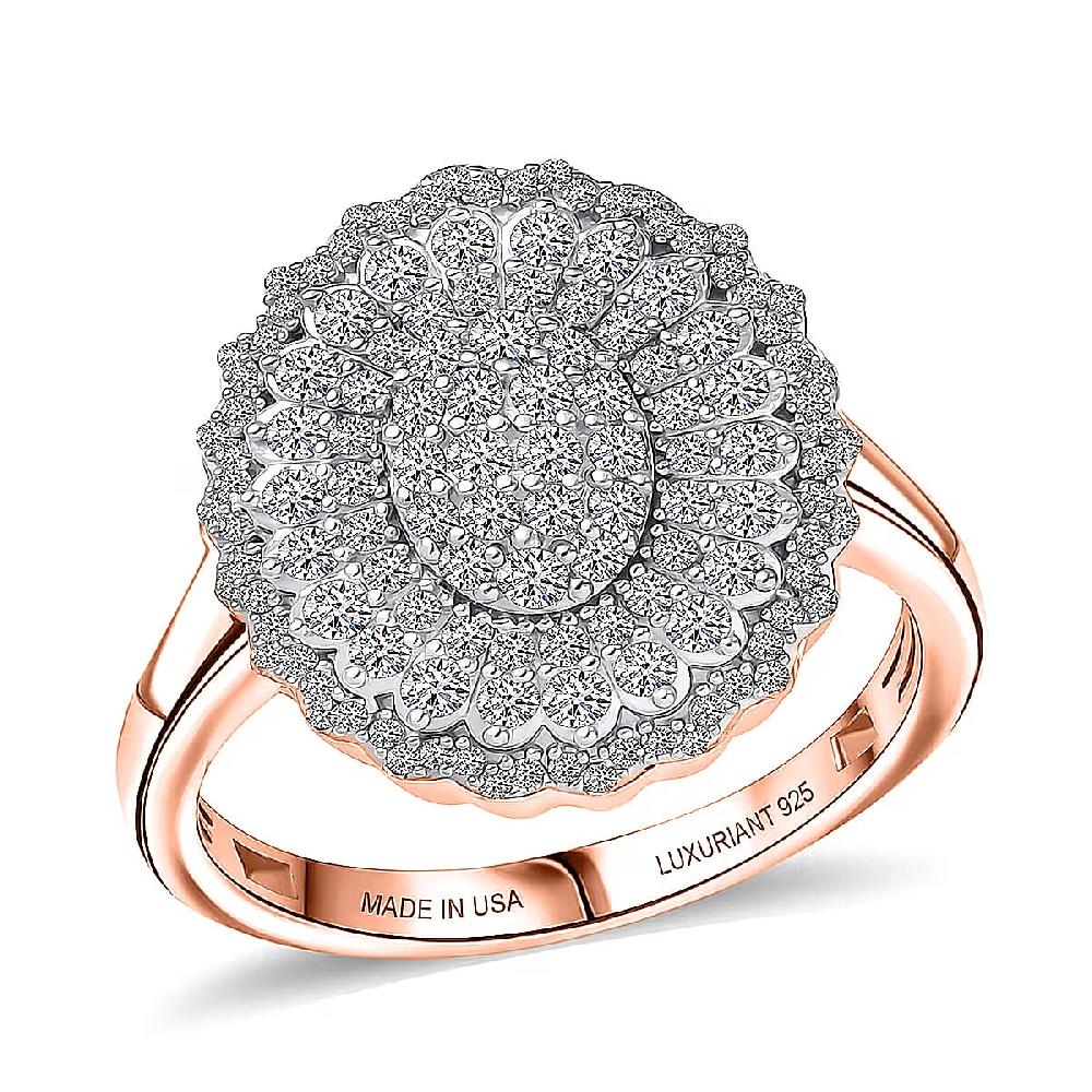 shop lc Luxuriant Lab Grown Diamond G-H SI Ring in 18K Vermeil RG Over Sterling Silver 1.00 ctw