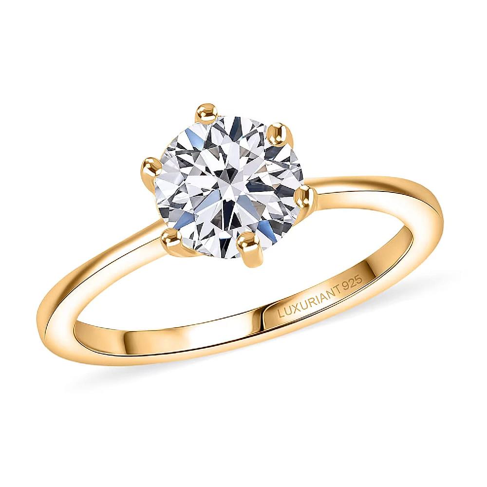 shop lc Luxuriant Lab Grown Diamond (G-H SI) Ring in 18K Vermeil YG Over Sterling Silver 1.03 ctw
