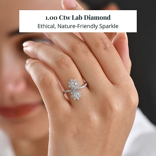 Shop Lc Luxuriant Lab Grown Diamond (G-H SI) Ring In Rhodium Over Sterling Silver 1.00 Ctw