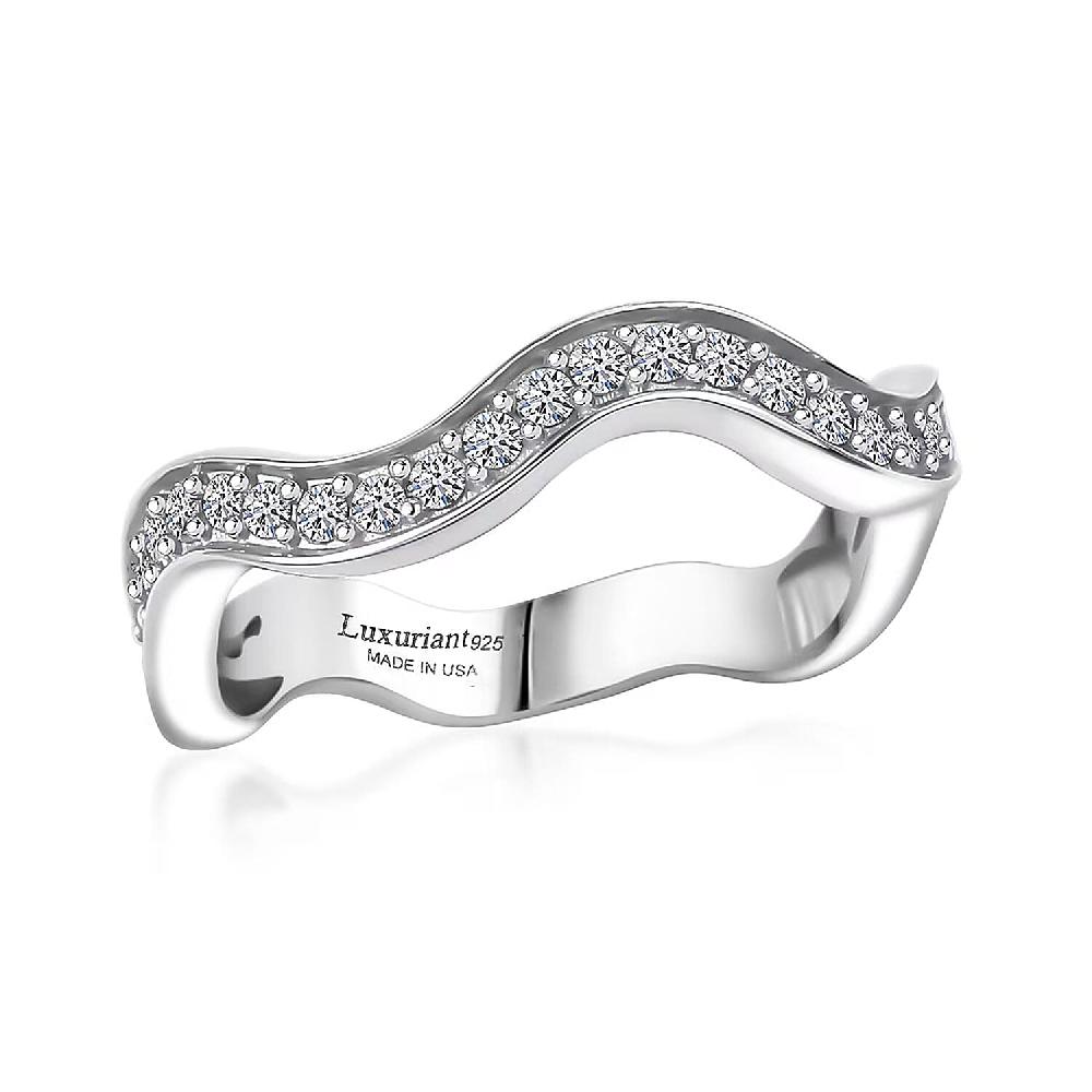 shop lc Luxuriant Lab Grown Diamond (G-H SI) Ring in Rhodium Over Sterling Silver 0.35 ctw