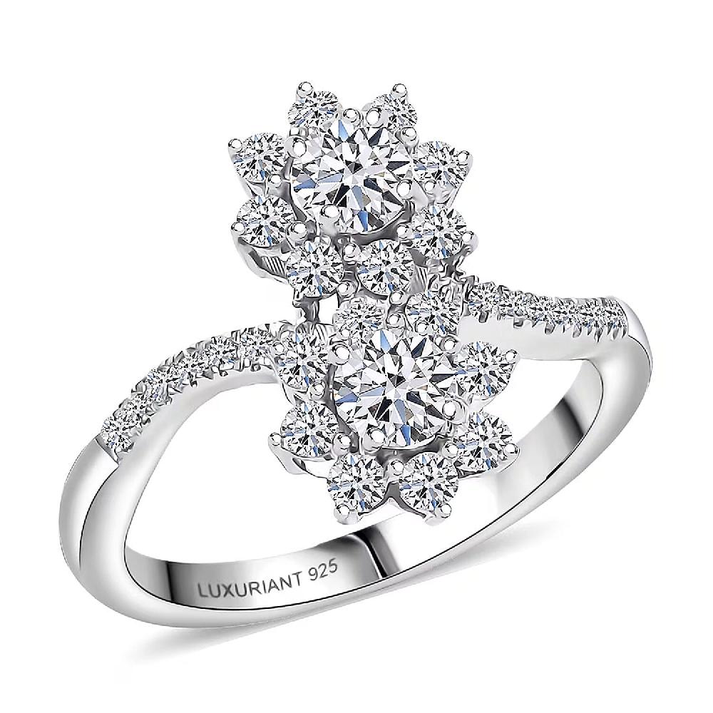 shop lc Luxuriant Lab Grown Diamond (G-H SI) Ring in Rhodium Over Sterling Silver 1.00 ctw