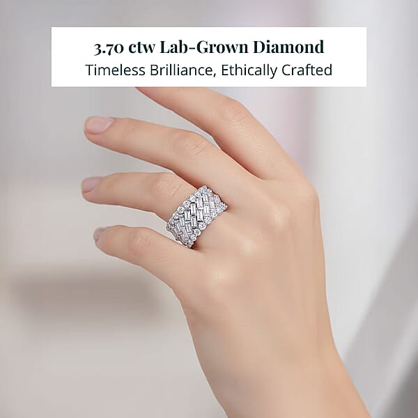 Shop Lc Luxuriant Lab Grown Diamond (G-H SI) Ring In Sterling Silver 3.70 Ctw