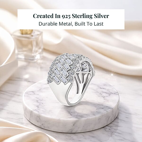 Shop Lc Luxuriant Lab Grown Diamond (G-H SI) Ring In Sterling Silver 3.70 Ctw