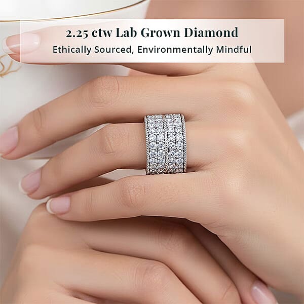 Shop Lc Luxuriant Lab Grown Diamond (G-H SI) Ring In Sterling Silver 2.25 Ctw