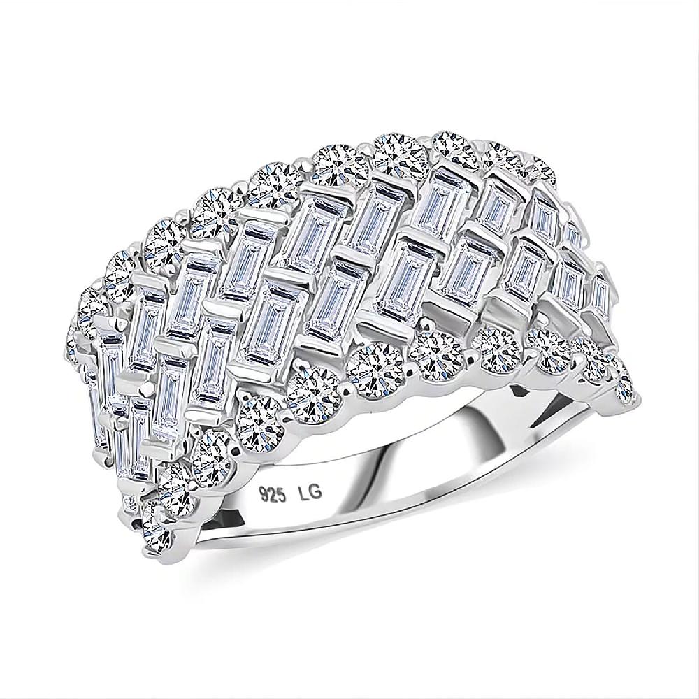 shop lc Luxuriant Lab Grown Diamond (G-H SI) Ring in Sterling Silver 3.70 ctw