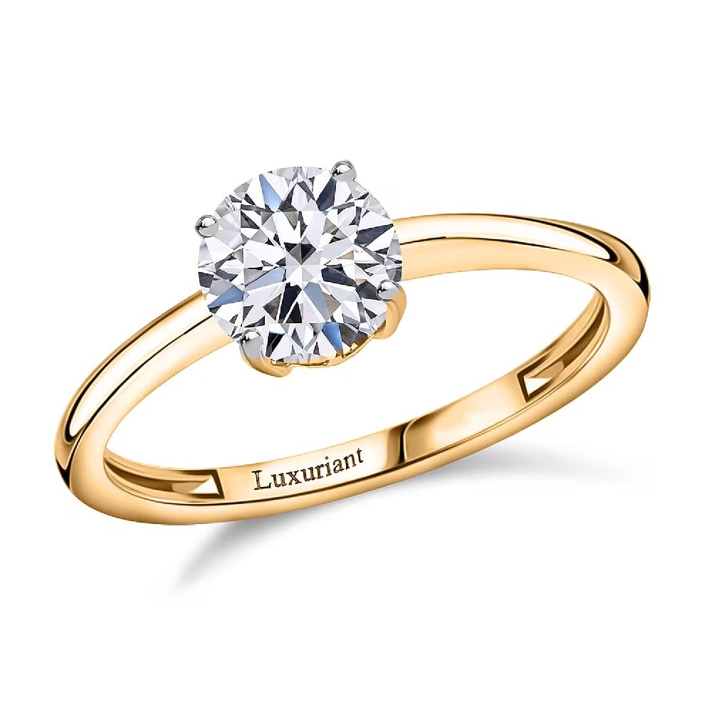 shop lc Luxuriant Lab Grown Diamond (G-H SI) Ring in Vermeil YG Over Sterling Silver 1.50 ctw