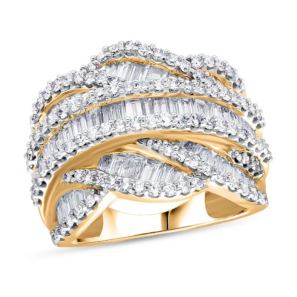 shop lc Luxuriant Lab Grown Diamond (G-H SI) Waves Ring in 18K Vermeil YG Over Sterling Silver 3.00 ctw