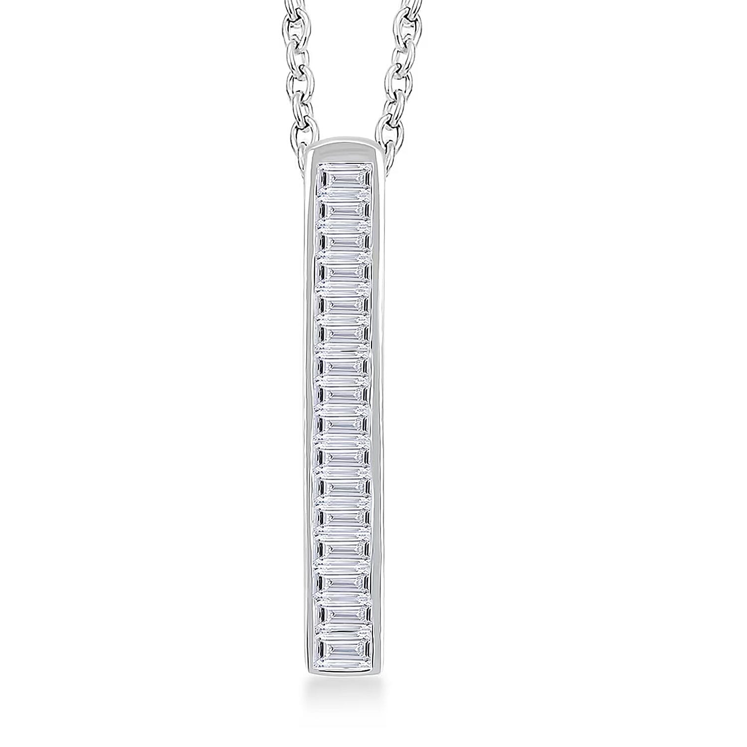 shop lc Luxuriant Lab Grown Diamond G-H VS 0.75 ctw Axis of Light Pendant Necklace in Sterling Silver 18 Inches