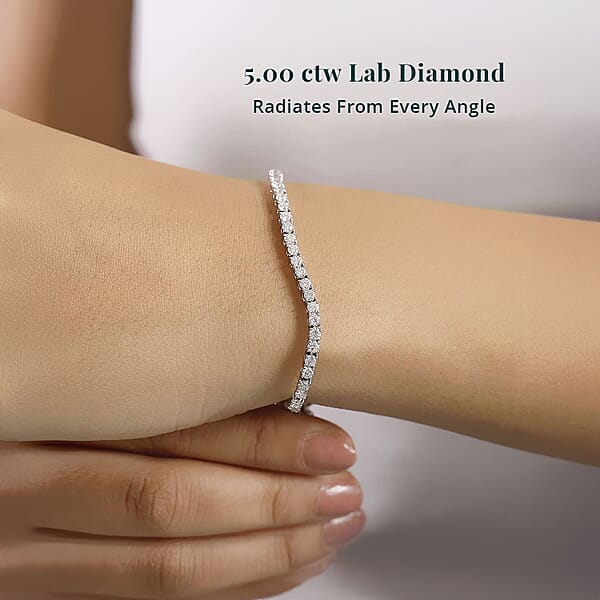 Shop Lc Luxuriant Lab Grown Diamond G-H VS 5.00 Ctw Bracelet In 950 Platinum (7.25 In)