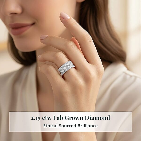 Shop Lc Luxuriant Lab Grown Diamond (G-H VS) Ring In Sterling Silver 2.15 Ctw