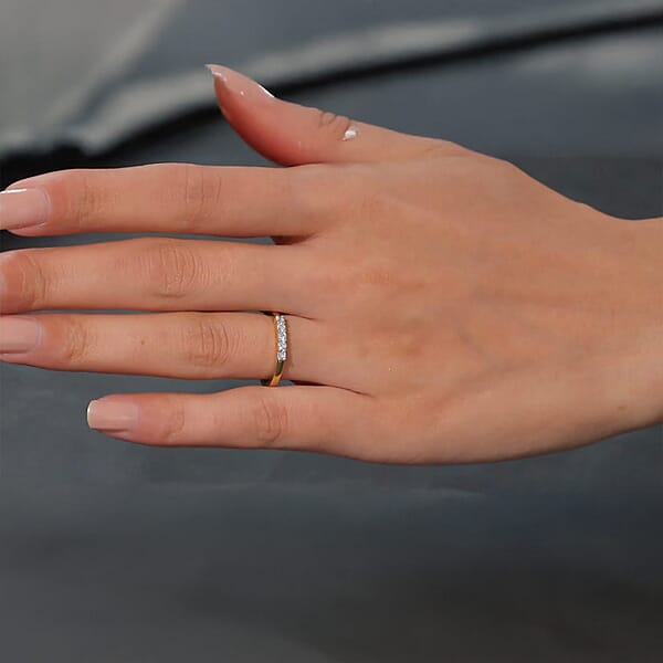 Shop Lc Luxuriant Lab Grown Diamond (G SI) 0.25 Ctw Band Ring In 18K Vermeil Yellow Gold Over Sterling Silver (Del. In 8-10 Days)