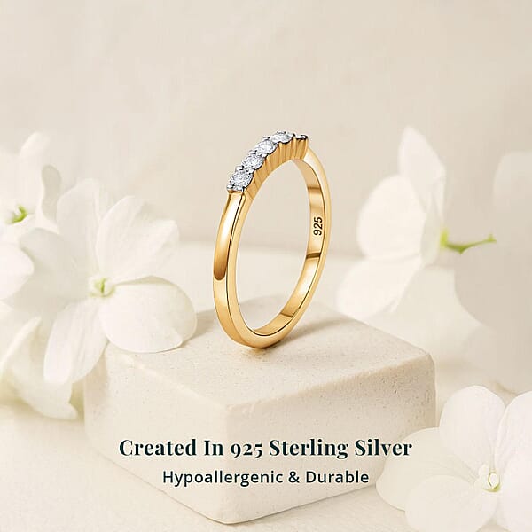 Shop Lc Luxuriant Lab Grown Diamond (G SI) 0.25 Ctw Band Ring In 18K Vermeil Yellow Gold Over Sterling Silver (Del. In 8-10 Days)