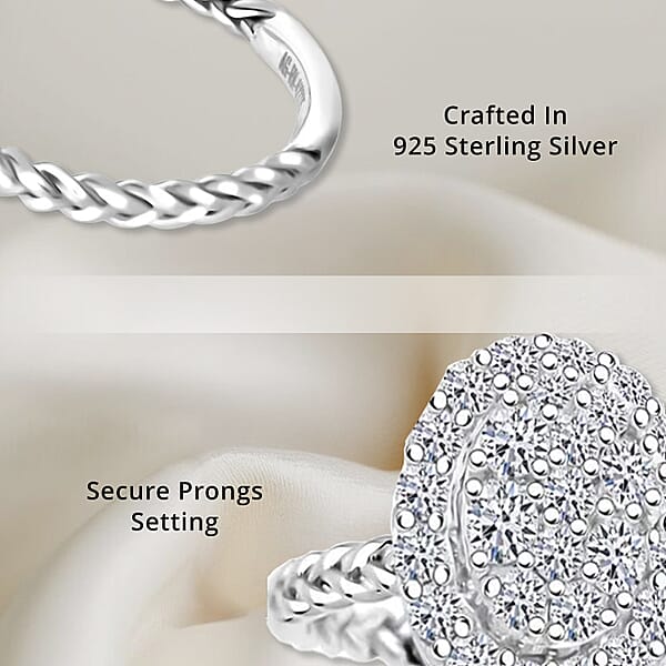 Shop Lc Luxuriant Lab Grown Diamond G SI 0.57 Ctw Moonlit Promise Ring In Sterling Silver