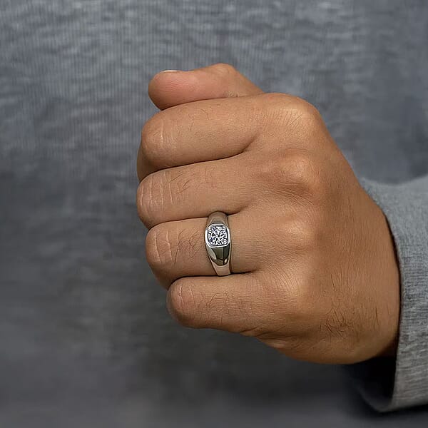 Shop Lc Luxuriant Lab Grown Diamond G SI 1.00 Ctw Men's Ring In Rhodium Over Sterling Silver (Del. In 12-15 Days)