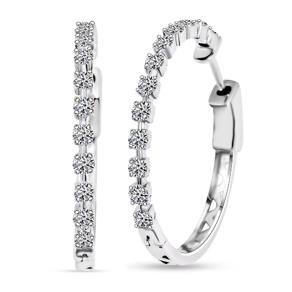shop lc Luxuriant Lab Grown Diamond G SI 1.11 ctw Arc of Stars Earrings in Sterling Silver