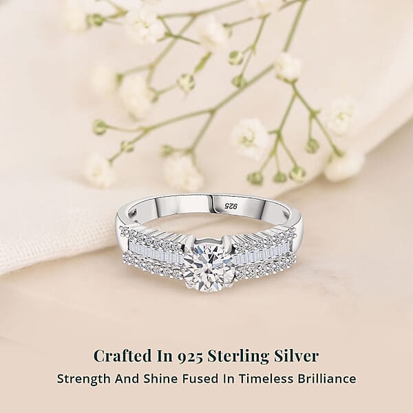 Shop Lc Luxuriant Lab Grown Diamond G SI 1.50 Ctw Ring In Rhodium Over Sterling Silver