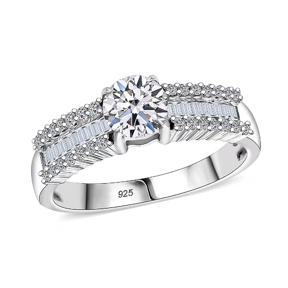 shop lc Luxuriant Lab Grown Diamond G SI 1.50 ctw Ring in Rhodium Over Sterling Silver