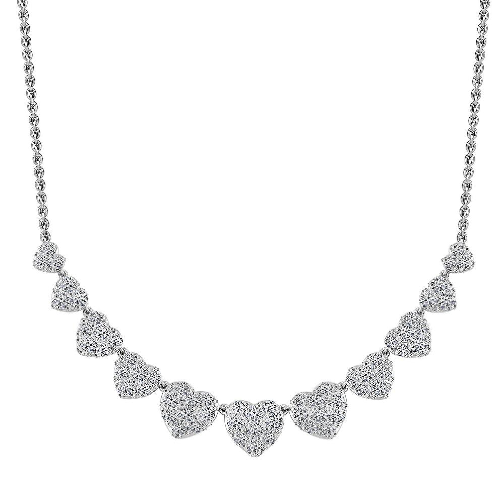 shop lc Luxuriant Lab Grown Diamond G SI 1.75 ctw Enchanted Hearts Necklace in Sterling Silver 16-18 Inches