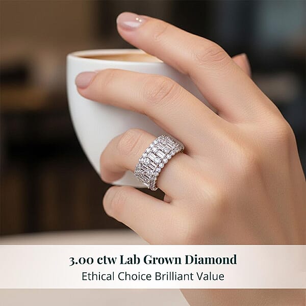 Shop Lc Luxuriant Lab Grown Diamond G SI 3.00 Ctw Ring In Sterling Silver