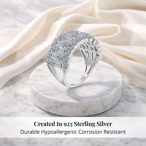 Shop Lc Luxuriant Lab Grown Diamond G SI 3.00 Ctw Ring In Sterling Silver