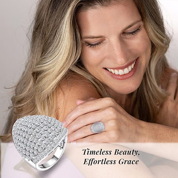 Shop Lc Luxuriant Lab Grown Diamond G SI 3.25 Ctw Ring In Sterling Silver