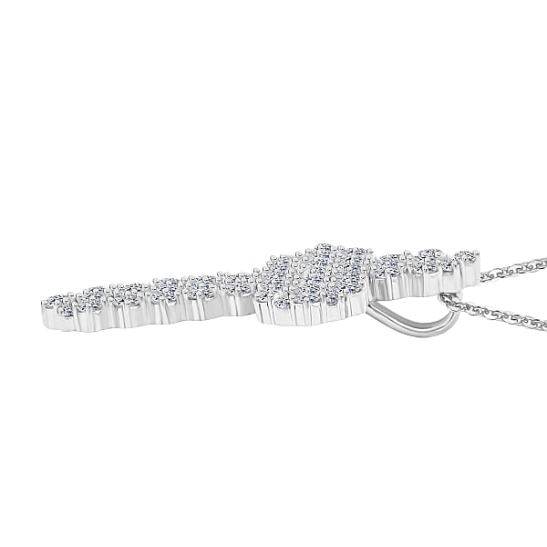 Shop Lc Luxuriant Lab Grown Diamond G SI 4.36 Ctw Cross Pendant Necklace In Sterling Silver 16-18 Inches